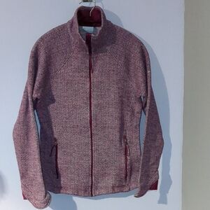Columbia Women's Medium Sweater Fleece Full zip Burgandy